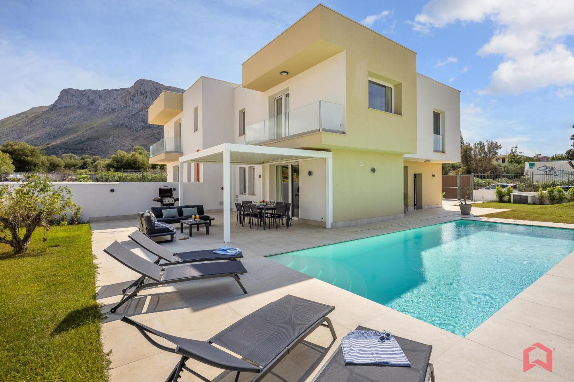 Brand New Villa With Private Heated Pool Terrasini Exterior foto